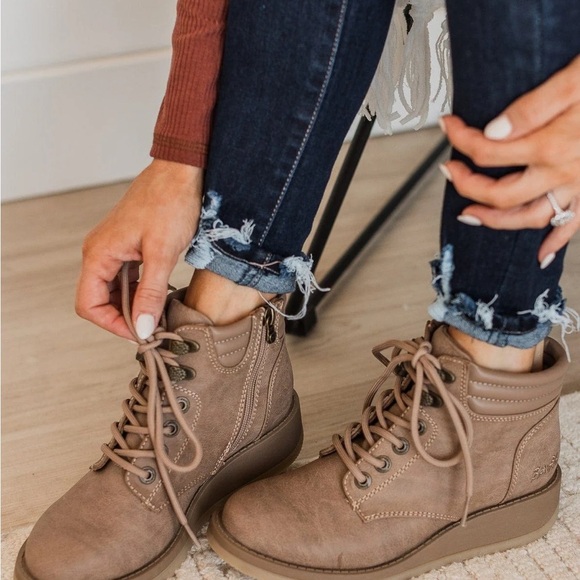 BLOWFISH CITY ANKLE BOOTS- ALMOND - Picture 1 of 9